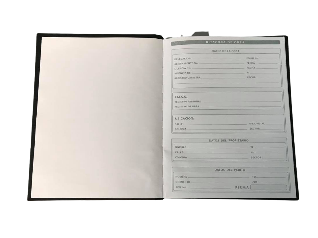 Bitácora de Obra de 100 Hojas Sin Folio