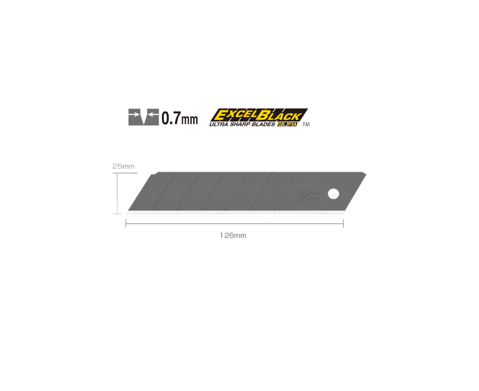 Repuesto Ultra Afilado Hbb-5b Olfa 25mm Para H-1, Nh-1 Y Xh-1