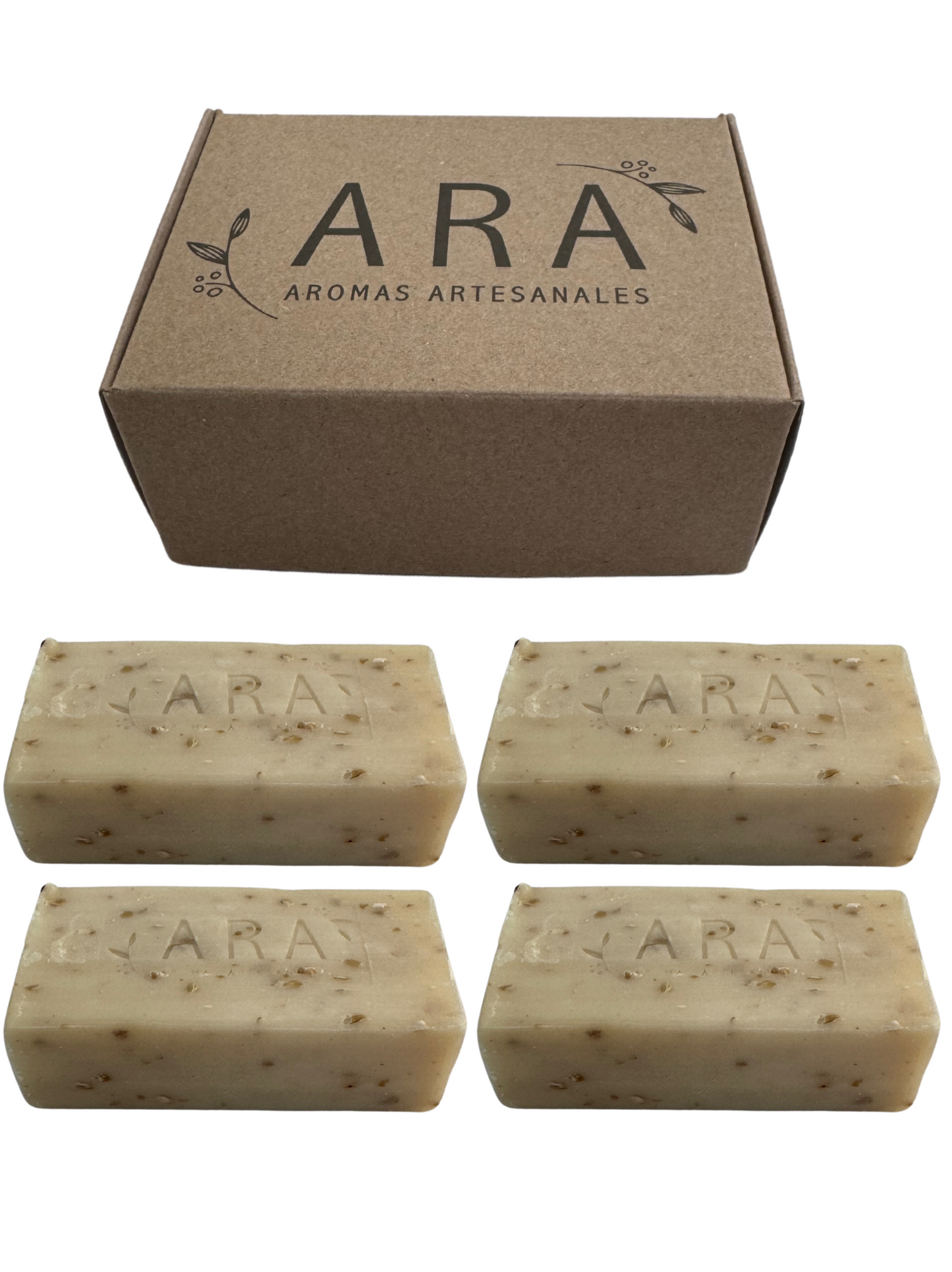 4 Piezas De Jabones Artesanales Ara De Avena De 120 Gramos