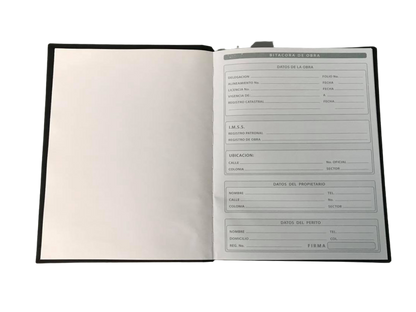 Bitácora de Obra Foliada de 100 Hojas