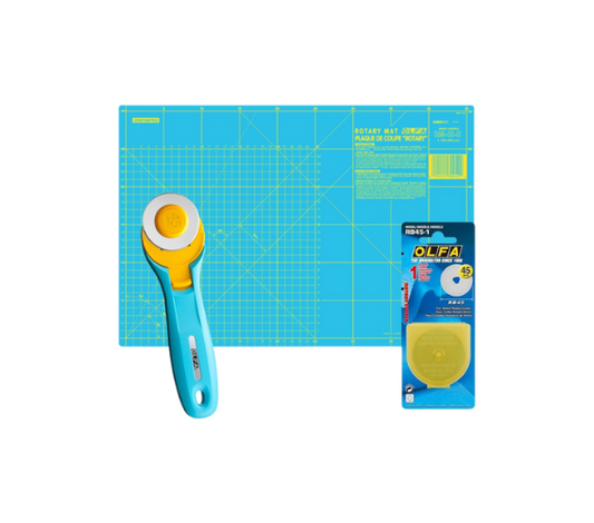 Kit De Cutter Y Base Para Corte Olfa Edición Especial Blue