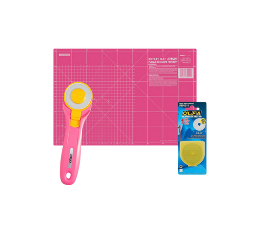 Kit De Cutter Y Base Para Corte Olfa Edición Especial Pink
