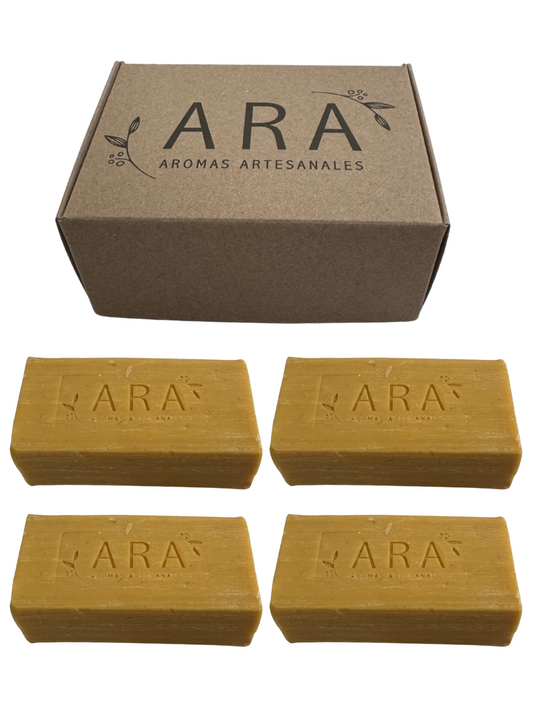 4 Piezas De Jabones Artesanales Ara De Cúrcuma De 120 Gramos