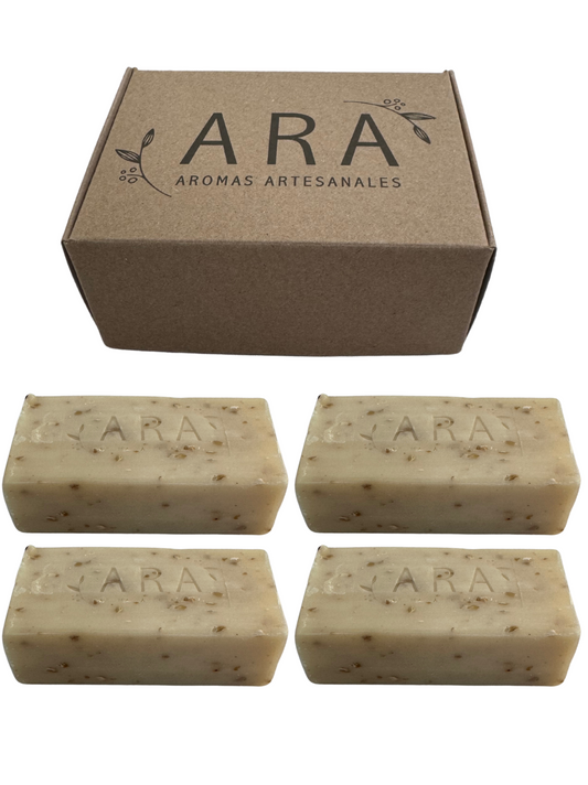 4 Piezas De Jabones Artesanales Ara De Avena De 120 Gramos